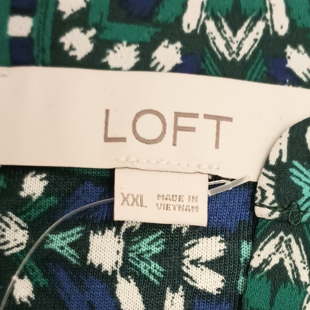 Loft Size XL Blue and Green Top (NWT) - Picture 3 of 12